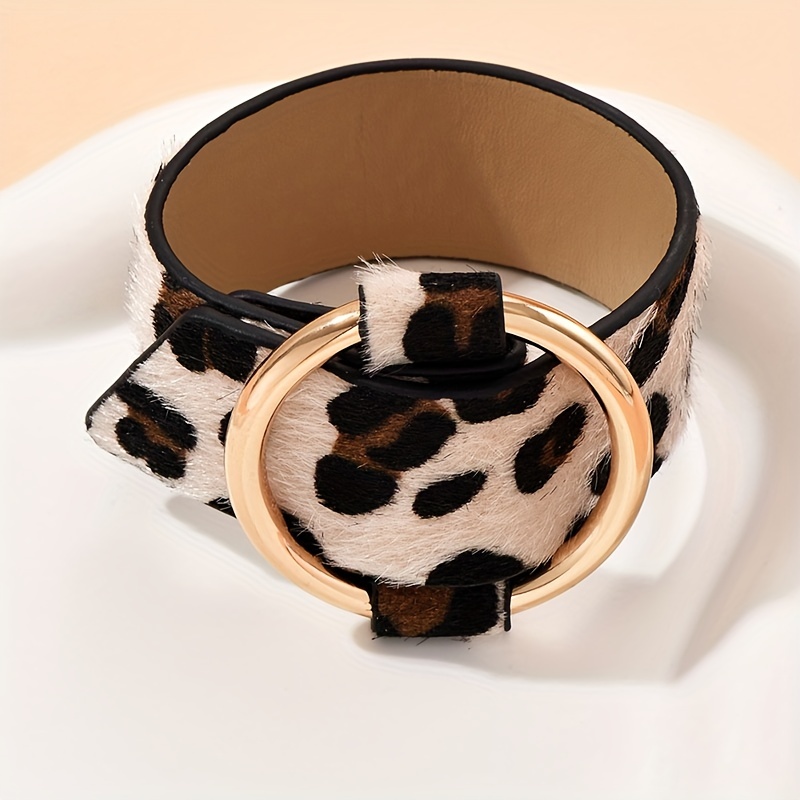 Geometric Leopard Print Bracelet for Women